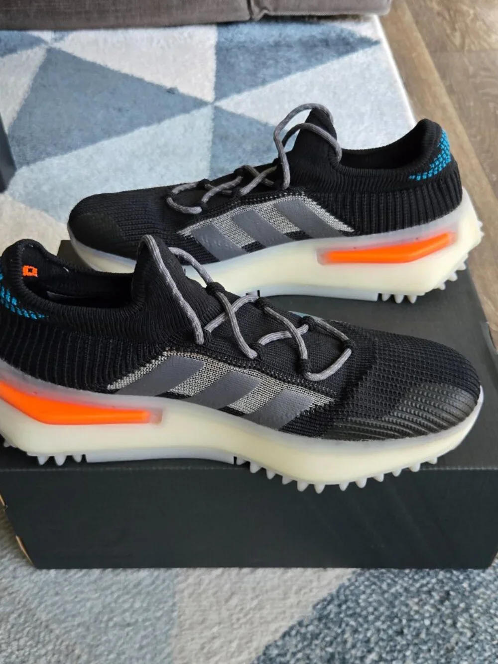 Adidas NMD S1 Core Black Blue Orange sneakers Men Size 9
